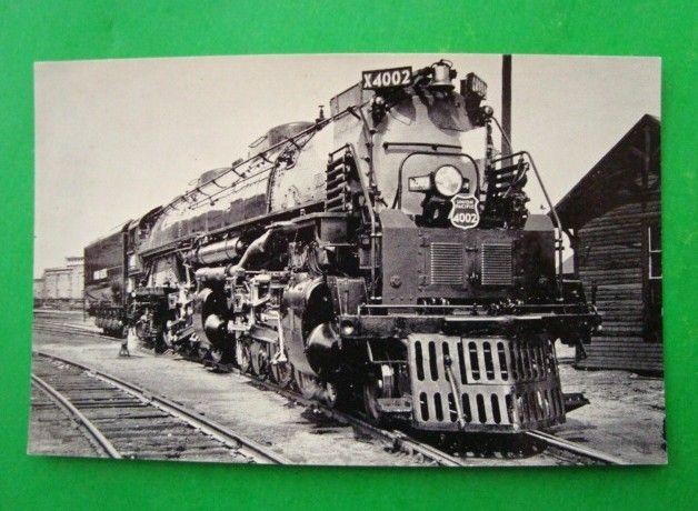 RARE Photo P/C UNION PACIFIC R R LOCO #4002 BIG BOY AT OMAHA NEBRASKA 