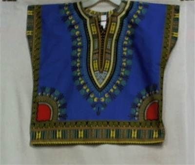 African Kids Boy Clothing Hippie Dashiki Blouse Blue Yellow Black 