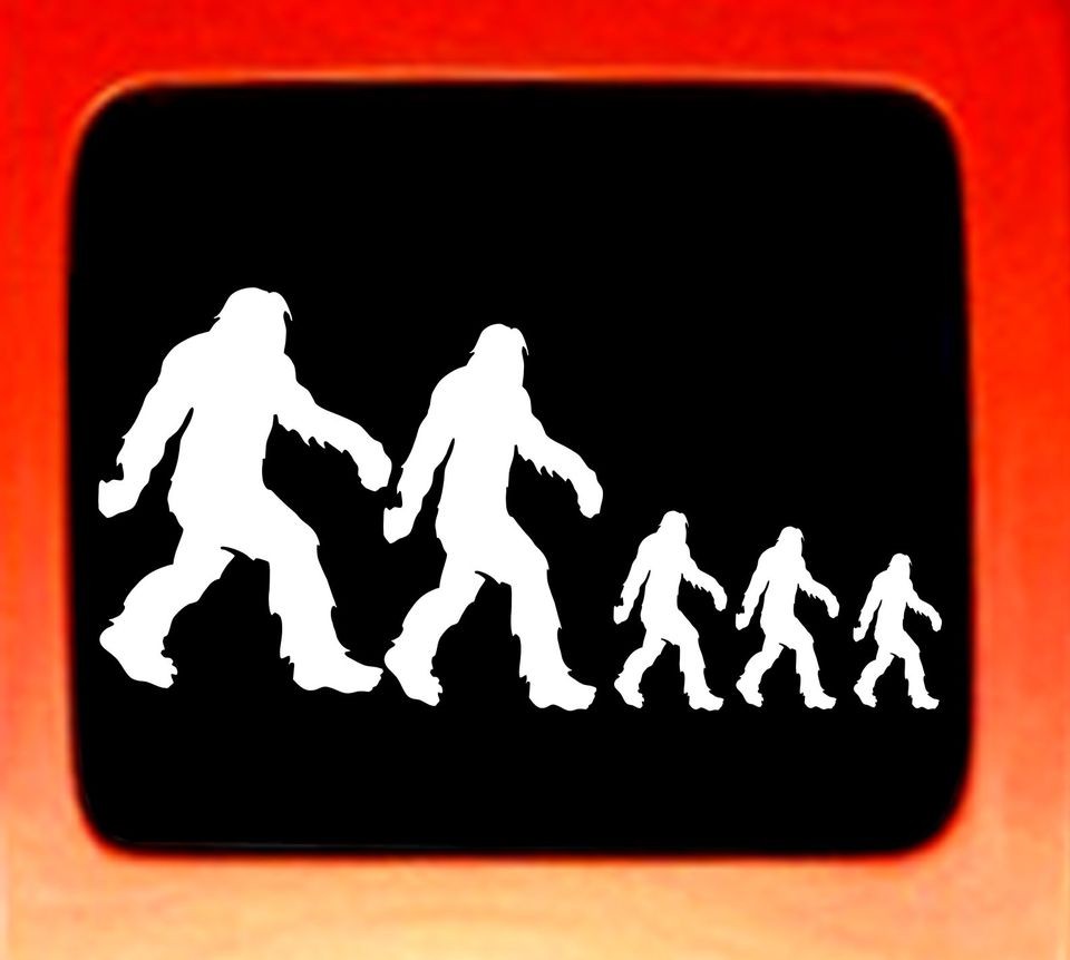 Sasquatch stick figure family bigfoot Vinyl Decal Sticker funny Nobody 