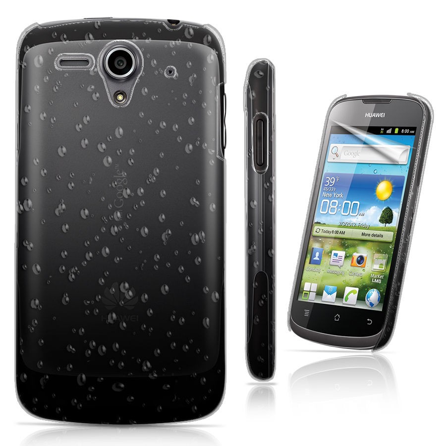 Black 3D RAIN DROP DESIGN HARD CASE COVER for Huawei G300 Ascend U8815 