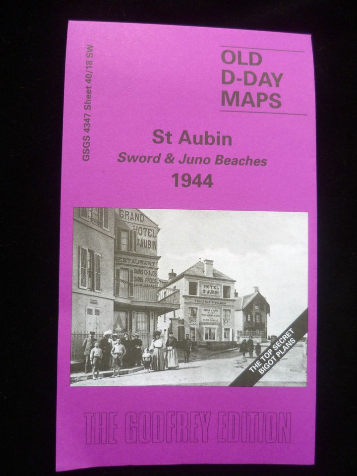 1944 D DAY MAP St Aubin Sword & Juno Beaches 1944 BIGOT PLANS New