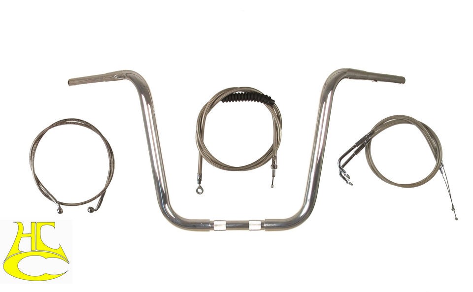 Chrome Wild 1 WO572 14 Ape Hanger KIT Harley Davidso​n Road 