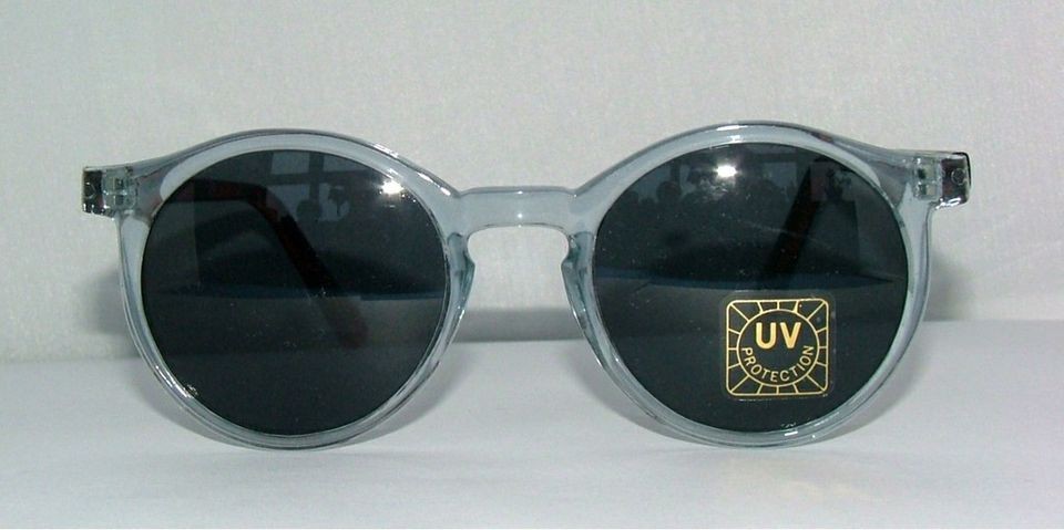 Vintage 80s New Round Lens Clear Blue Smoke Front Tortoiseshell Arm 