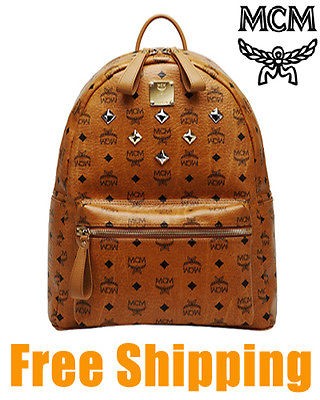 MCM STARK Backpack VISETOS Bag Medium Sz Cognac 2012 New Version 100% 