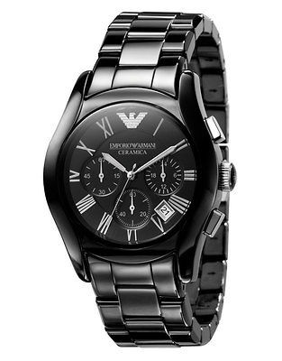 Emporio Armani mens black ceramic watch ar1400