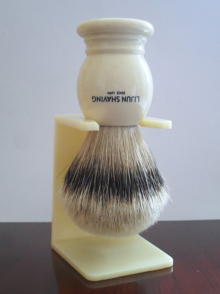 LIJUN SHAVING   Luxury Silvertip Badger Shaving Brush   Indus Faux 