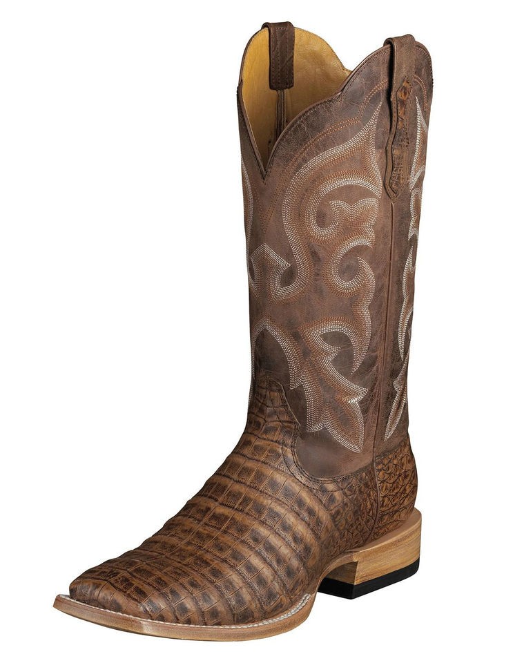 Ariat Mens NEW Latigo Belly Caiman 10007000 Brown Western Cowboy 