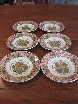 Hyde Woods Burslem England Set of Six Saucers