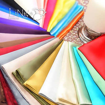 pieces Satin Solid Square Handkerchief Hanky Napkin Wedding Party 