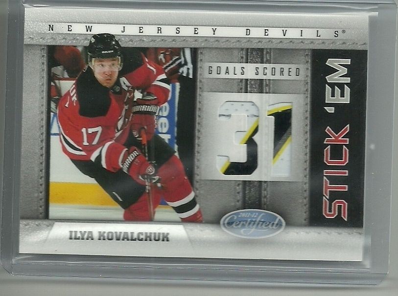 10 ILYA KOVALCHUK 11/12 CERTIFIED STICK EM GAME USED