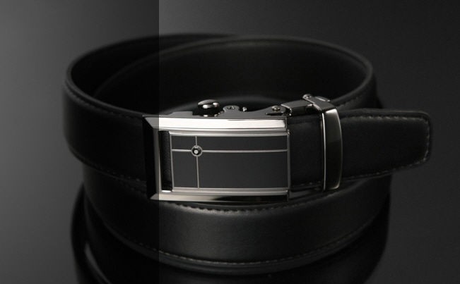   Dress Leather Belts with Auto Lock Buckle / Sliding Buckle Belt