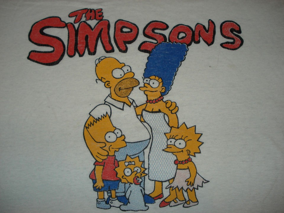 Vintage 1980s THE SIMPSONS BURNOUT T SHIRT Butter SOFT Bart Distressed 