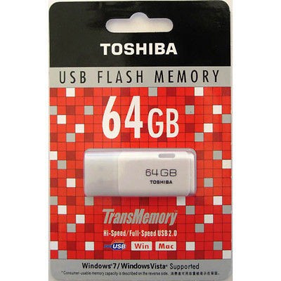 Toshiba 64GB 64 GB USB 2.0 Flash Memory Stick Pen Disk TransMemory 