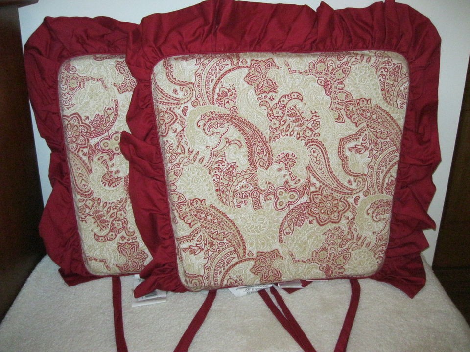 New Jaclyn Smith Chair Pads• Patio Cushions •Reversible 