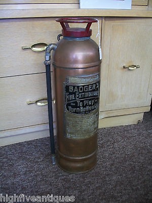 Vintage Antique Badgers Fire Extinguisher Red Top Made in USA with 