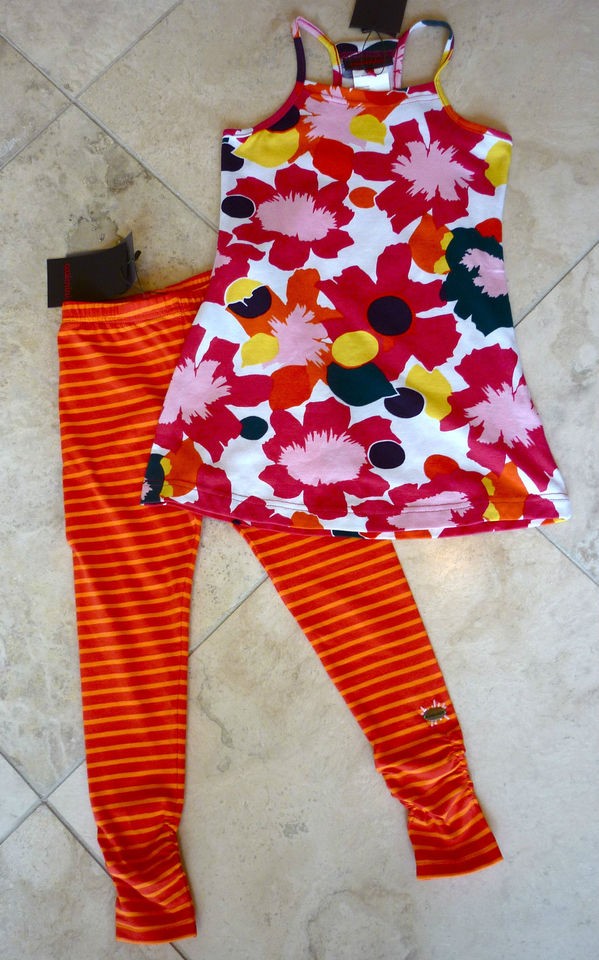 CATIMINI NWT Bain de Soleil Tunic top and leggings outfit set 3T/3A