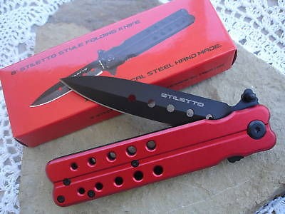Red Butterfly 8  Version Stiletto Knife 2069RD8 zix