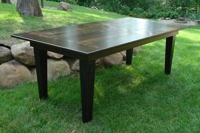   Farmhouse Dining Table Plank Reclaimed Solid Heart Pine Wood Rustic