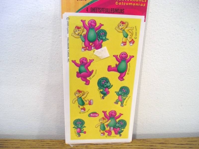 Barney Hallmark stickers 4 sheets   SEALED