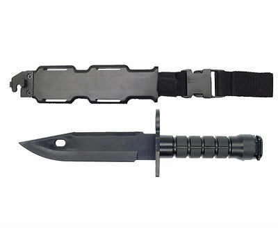 NEW RUBBER MILITARY FIGHTING BAYONET W/ SHEATH M4 M16 RIFLE Airsoft 