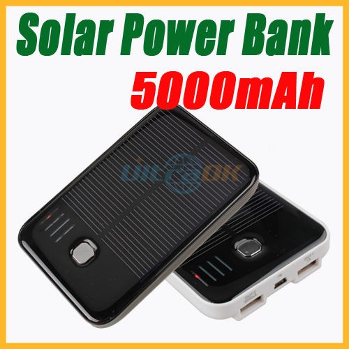   Hi tech Stylish Solar Panel Power Bank 2x USB Port Battery Charger