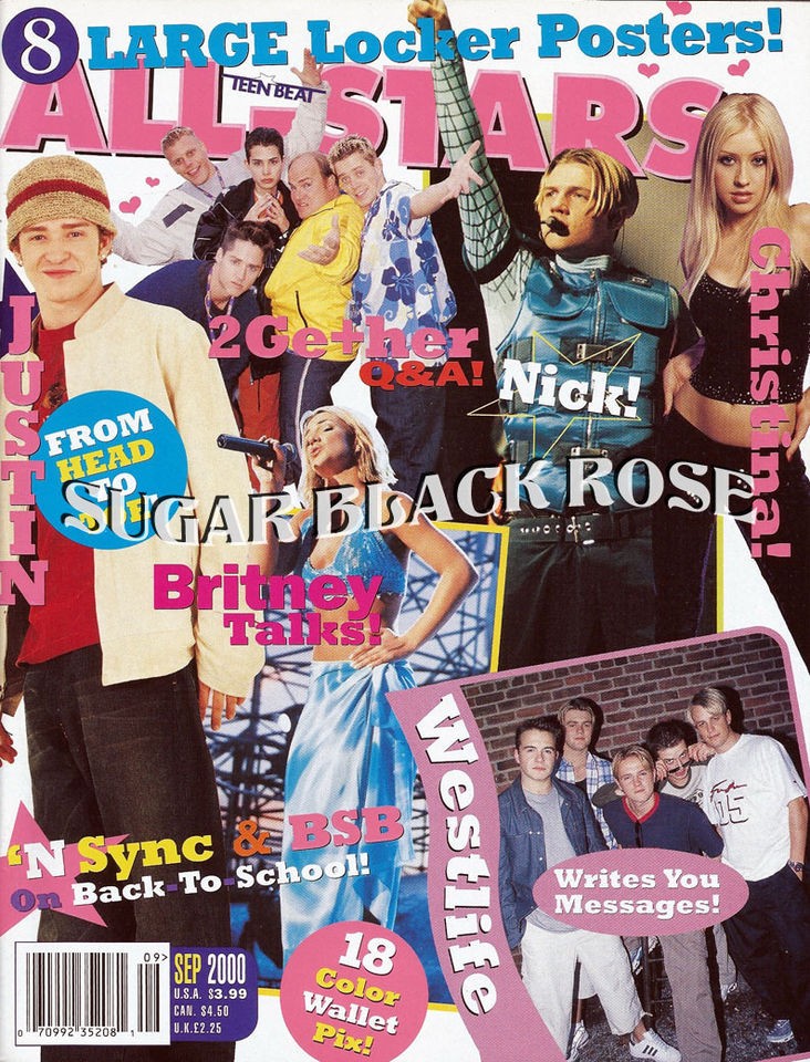 Teen Beat All Stars Poster Magazine 2000 NSync Britney Westlife 