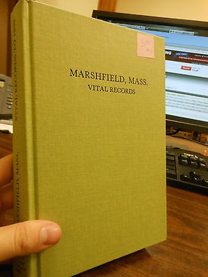 Marshfield Massachusetts MA Vital Records Book to 1850 Genealogy 