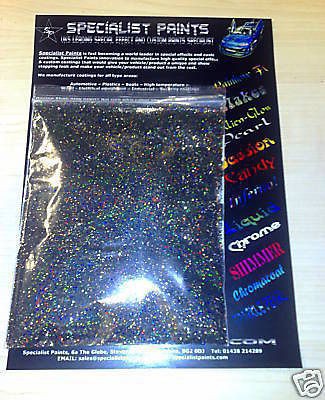 METAL FLAKE 50g BLACK HOLOGRAPHIC 400mic   CUSTOM FLIP