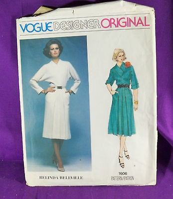 VINTAGE VOGUE DESIGNER ORIGINAL BELINDA BELLVILLE #1606 SIZE 10 DRESS 