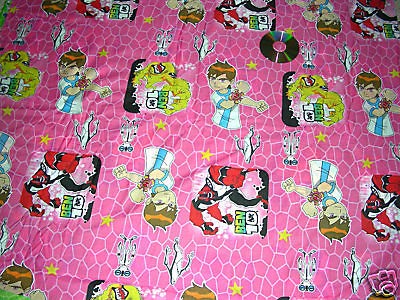 NEW ~ RARE CUTE 2 YARDS HERO BEN 10 PINK FABRIC