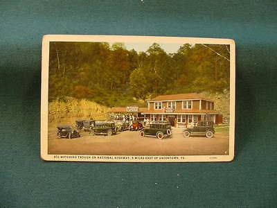 Big Watering Trough Uniontown Pa Pennsylvania White Border Postcard PC