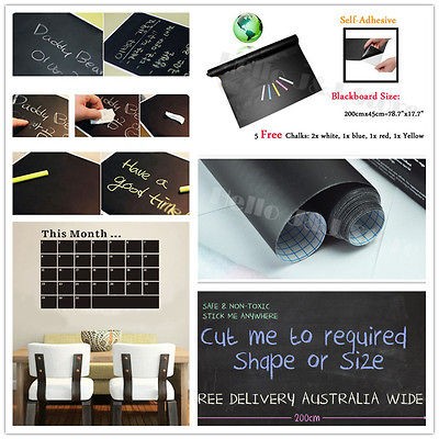 45×200cm Blackboard Removable Vinyl On Wall Paper Sticker Chalkboard 