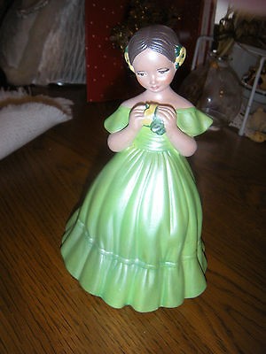 Vintage HOLLAND MOLD Girl in GREEN Dress FIGURINE