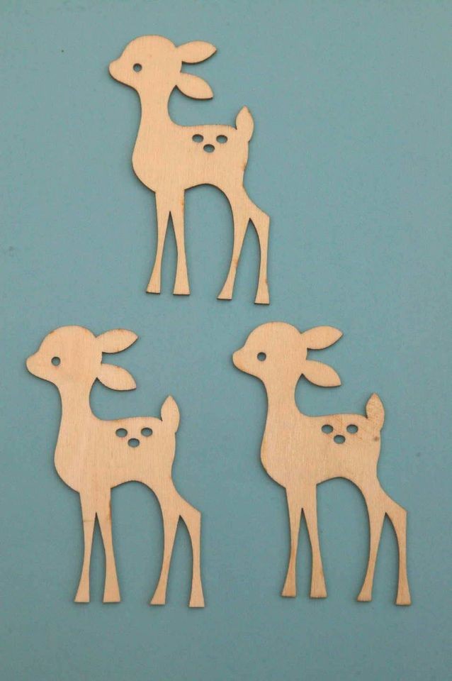 FAWN DEER Wooden laser cut blanks to decorate CRAFT other shapes 