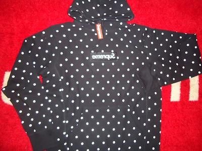   COMME DES GARCON CDG BOX LOGO HOODIE PULLOVER BLACK S SMALL SAFARI DOT