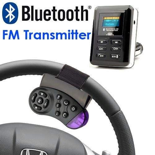 Bluetooth Handsfree Car Kit FM Transmitter  Player W/ Steering 