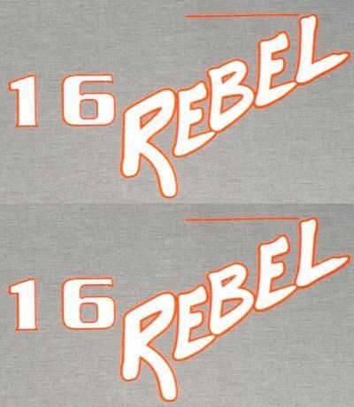 LUND 16 REBEL 12 1/2 X 7 INCH WHITE/RED BOAT DECALS (Pair) Decal