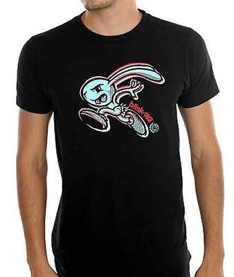 Blink 182 White Blue White Red Running Bunny Slim Fit Black T Shirt 