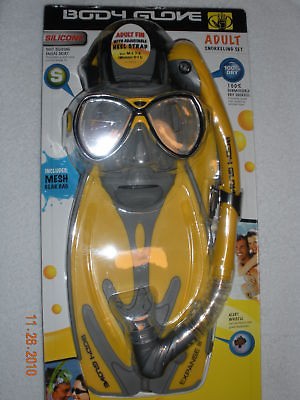   ADULT SNORKEL MASK FIN BAG SNORKELING SET BOATING DIVING BEACH NEW