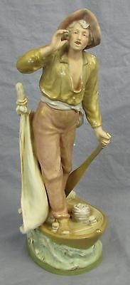 ROYAL DUX MAN ON BOAT FIGURINE #1834