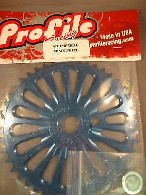   Imperial Sprocket Bmx Racing Bikes 45 T Blue Aluminum 3 Piece Cranks