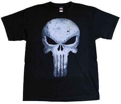 NEW THE PUNISHER BONE SKULL TEE T SHIRT MOVIE MARVEL LICENSED W/ TAGS 