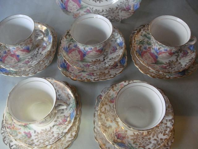 Antique17 Pcs. Bone China Calclough China Coffee/Tea Set Made in 