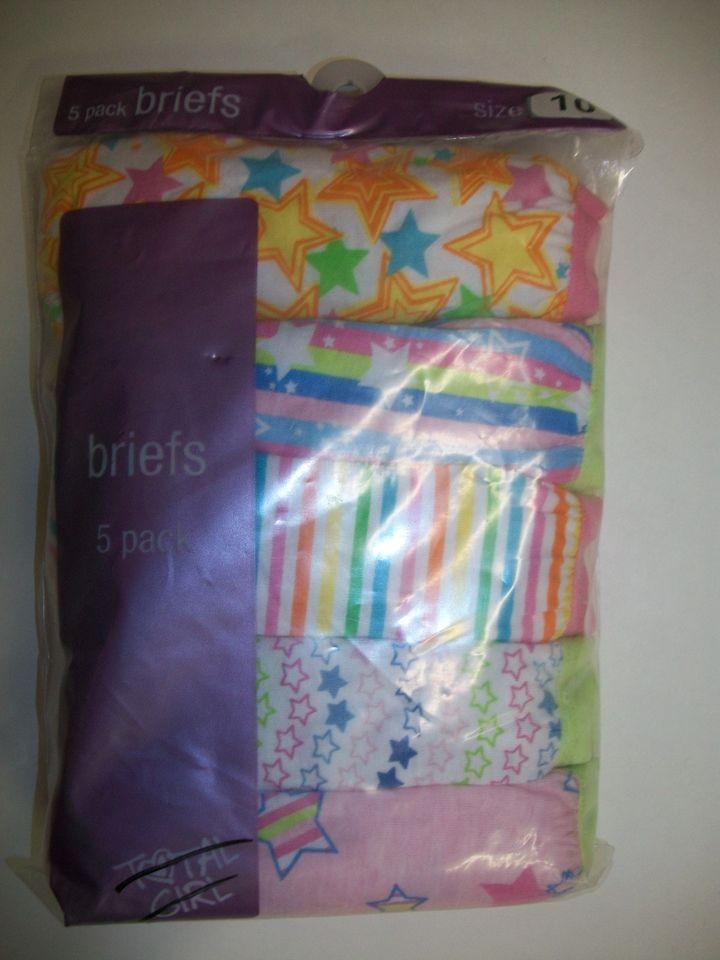 LOT OF 5 NIP GIRLS SIZE 10 TOTAL GIRL BRIEF UNDIES