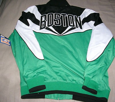 BOSTON CELTICS EMBROIDERED VARSITY PRO PLAYER JACKET MENS MEDIUM 