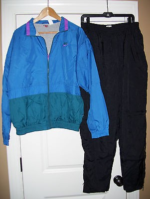 Vintage Unisex Nike 2 PC. Sweatsuit Windbreaker Pants Multi Color SZ L 