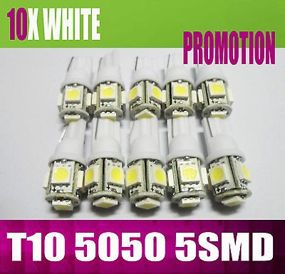 10X White 5 SMD LED T10 Vehicle Map Lights 194 12961 2450 516 912 906 