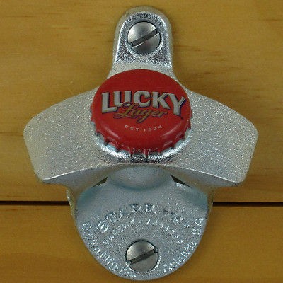 LUCKY LAGER Canadian BOTTLE CAP Starr Wall Mount Opener