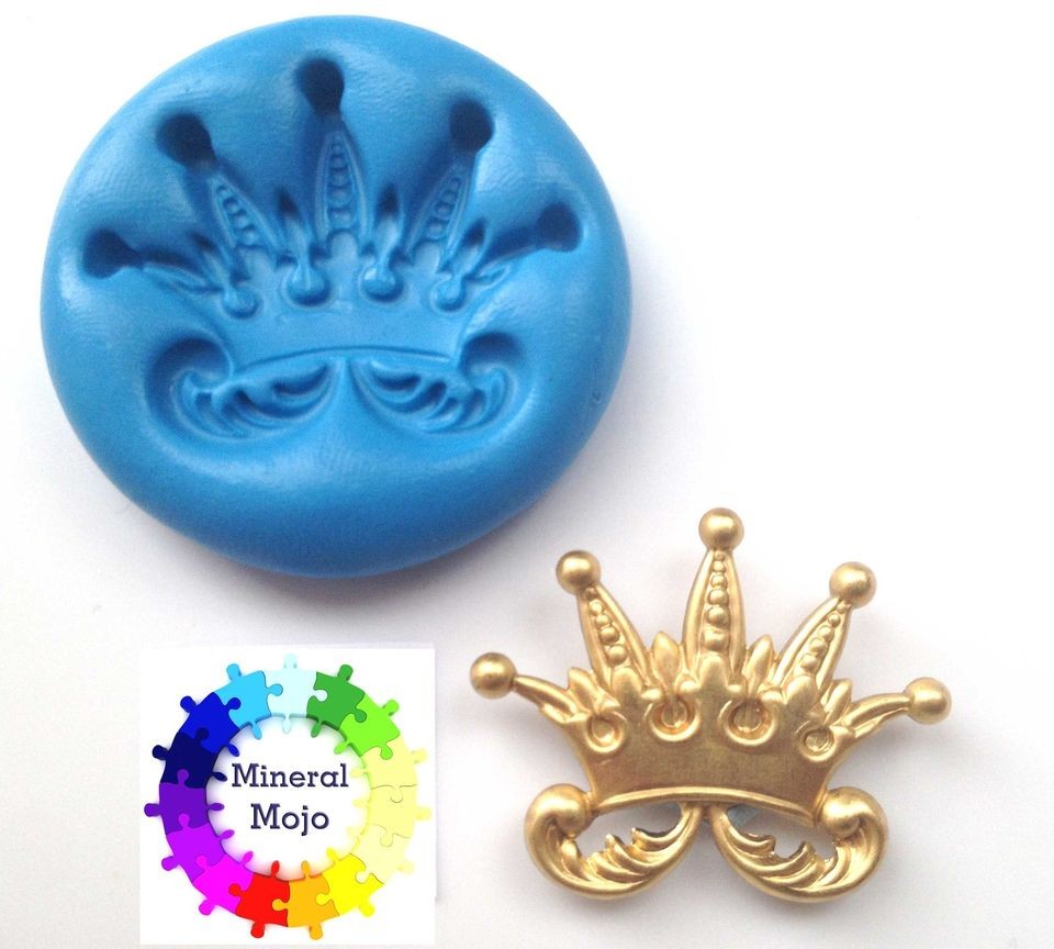 Royal Crown Silicone Mould Cupcake Card Toppers, Sugarcraft, Fimo 