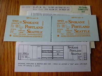   HO #HB 399 Spokane, Portland & Seattle 50 Boxcar /1970 Yellow Let